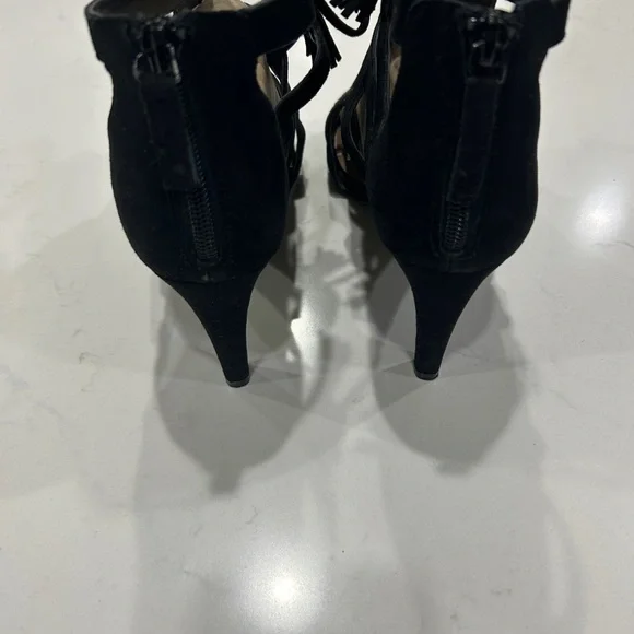 Tahari  Norway Black Suede High Heal Sandals - Picture 5 of 7